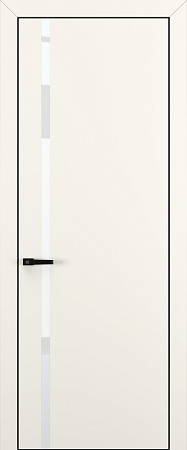 Квалитет К1 White Pure 800*2000 Молочный матовый ALU Черная зпп Eclipse 2.0 под 2 петли зпз 196