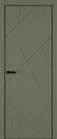 Chaos ДГ ART Lite 800*2000 Оливковая эмаль ALU Черная 2 петли зпз 196