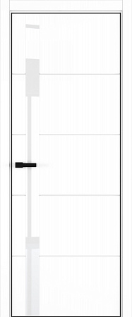 Groove ДО ART Lite Lacobel White Pure 800*2000 Белая эмаль (43) ALU Черная