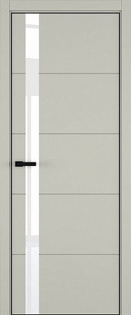 Groove ДО ART Lite Lacobel White Pure 800*2000 Серый шелк эмаль (43) ALU Черная