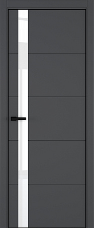 Groove ДО ART Lite Lacobel White Pure 800*2000 Темно-серая эмаль ALU Черная 2 петли зпз 196