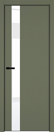 H3 ДО ART Lite Lacobel White Pure 800*2000 Оливковая эмаль ALU Черная под 2 петли зпз 196