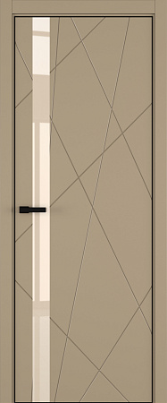 Chaos ДО ART Lite бежевый лак 800*2000 Бежевая эмаль ALU Черная 2 петли зпз 196