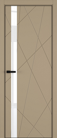 Chaos ДО ART Lite Lacobel White Pure 800*2000 Бежевая эмаль ALU Черная 2 петли зпз 196