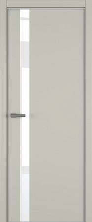 H2 ДО ART Lite Lacobel White Pure 800*2000 Серый шелк эмаль (43) ALU Серая