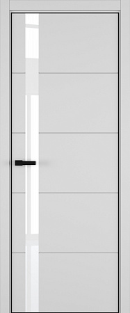 Groove ДО ART Lite Lacobel White Pure 800*2000 Светло-серая эмаль (43) ALU Черная