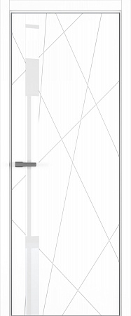 Chaos ДО ART Lite Lacobel White Pure 800*2000 Белая эмаль (43) ALU Серая