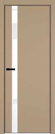 H2 ДО ART Lite Lacobel White Pure 800*2000 Бежевая эмаль ALU Черная под 2 петли зпз 196