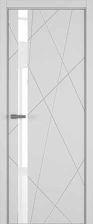 Chaos ДО ART Lite Lacobel White Pure 800*2000 Светло-серая эмаль (43) ALU Серая