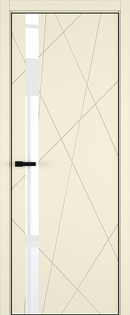 Chaos ДО ART Lite Lacobel White Pure 800*2000 Жемчужно-перламутровая эмаль (43) ALU Черная