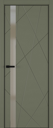Chaos ДО ART Lite бронза мат. 800*2000 Оливковая эмаль ALU Черная 2 петли зпз 196