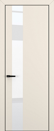 Квалитет К3 White Pure 800*2000 Матовый крем ALU Черная зпп Eclipse под 2 петли зпз 196