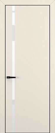 Квалитет К1 White Pure 800*2000 Матовый крем ALU Черная зпп Eclipse 2.0 под 2 петли зпз 196