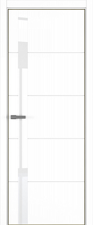Groove ДО ART Lite Lacobel White Pure 800*2000 Белая эмаль (43) ALU Золотая