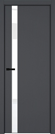 H2 ДО ART Lite Lacobel White Pure 800*2000 Темно-серая эмаль ALU Черная под 2 петли зпз 196