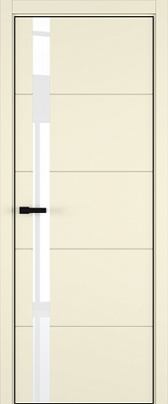 Groove ДО ART Lite Lacobel White Pure 800*2000 Жемчужно-перламутровая эмаль (43) ALU Черная