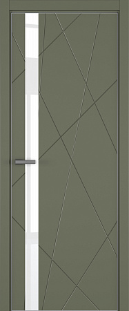 Chaos ДО ART Lite Lacobel White Pure 800*2000 Оливковая эмаль ALU Серая 2 петли зпз 196
