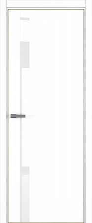 H2 ДО ART Lite Lacobel White Pure 800*2000 Белая эмаль (43) ALU Золотая