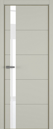Groove ДО ART Lite Lacobel White Pure 800*2000 Серый шелк эмаль (43) ALU Золотая